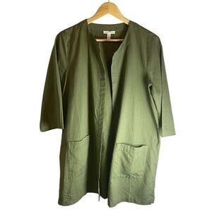 Eileen Fisher Women’s Organic Cotton Green Jacket Size M